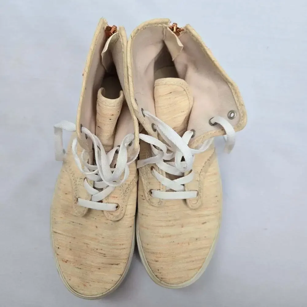 Womens Vans Beige High-Top Zip Skate Shoe Sneakers Size 6